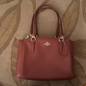 Red/Wine Coach leather bag